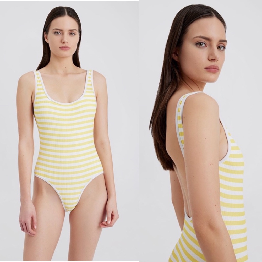 NWT SOLID & STRIPED WOMEN'S THE ANNE-MARIE RIBBED ONE-PIECE SWIMSUIT